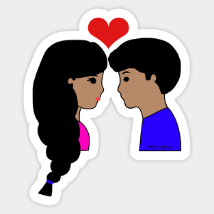 Cute Brown Couple Valentine's Day Sticker